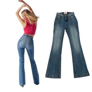 REVICE Y2K Venus Flares Star Butt High Waist Stretch Jeans Denim Size 30 x 33L
